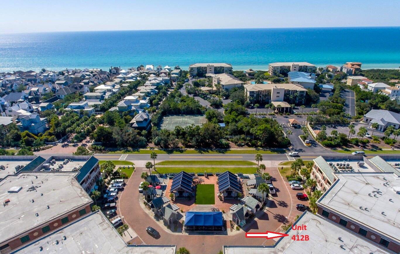 10343 East County Highway 30A, Unit 412B Seacrest, FL 32413 - Photo 2 of 39 an aerial view of a city with lots of residential buildings ocean and mountain view in back