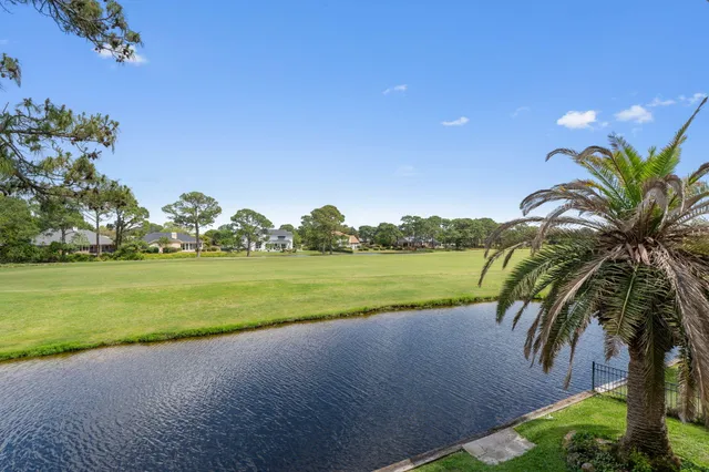 a view of a lake and a yard