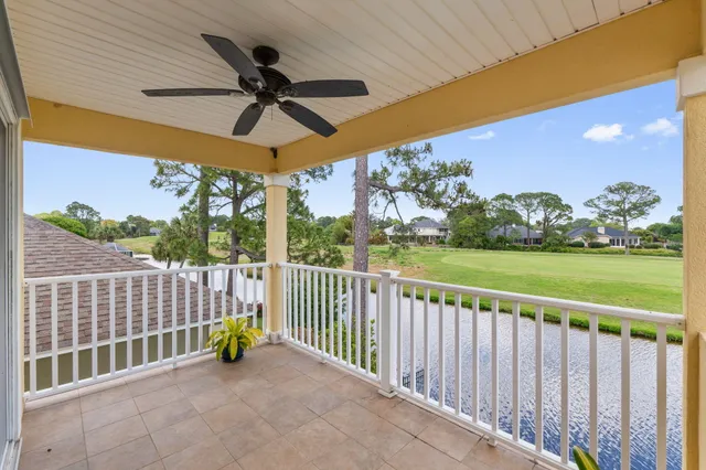a view of a porch with a backyard