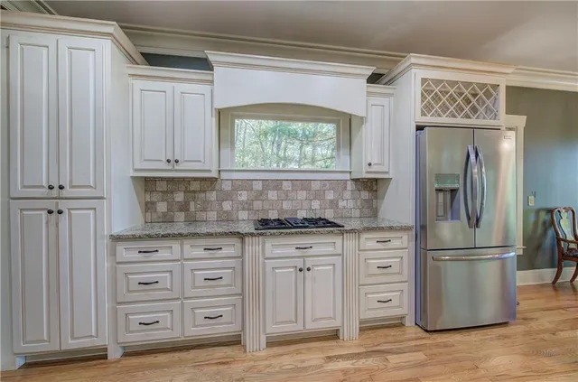 a view of backyard with green space