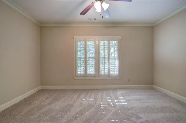 a backyard of a house with lots of green space