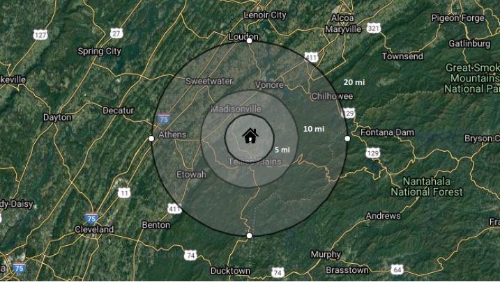 1 Reagan Valley Road Tellico Plains, TN 37385 - Photo 39 of 40 1 Reagan Valley Rd. Radius Map 2-13-20