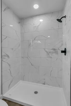 a bathroom with a shower
