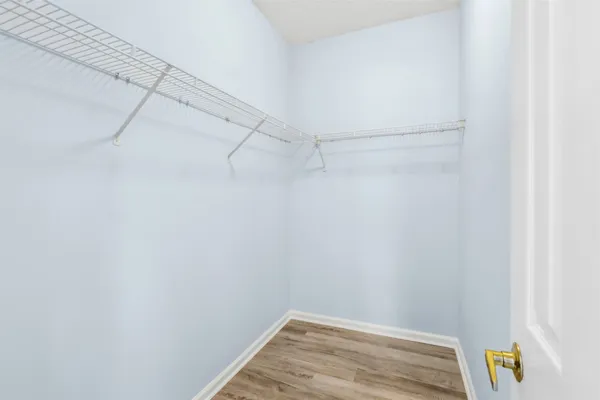 a view of small space with racks on the wall