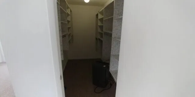 a close view of walk in closet