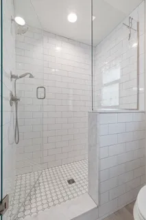 a bathroom with a shower