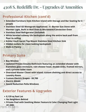 $865,000 | 4308 South RedCliffe Drive, Gilbert, AZ 85297