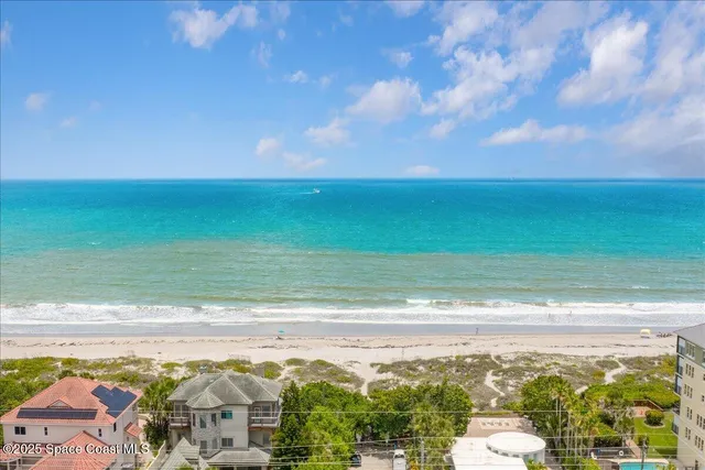 a view of an ocean and beach