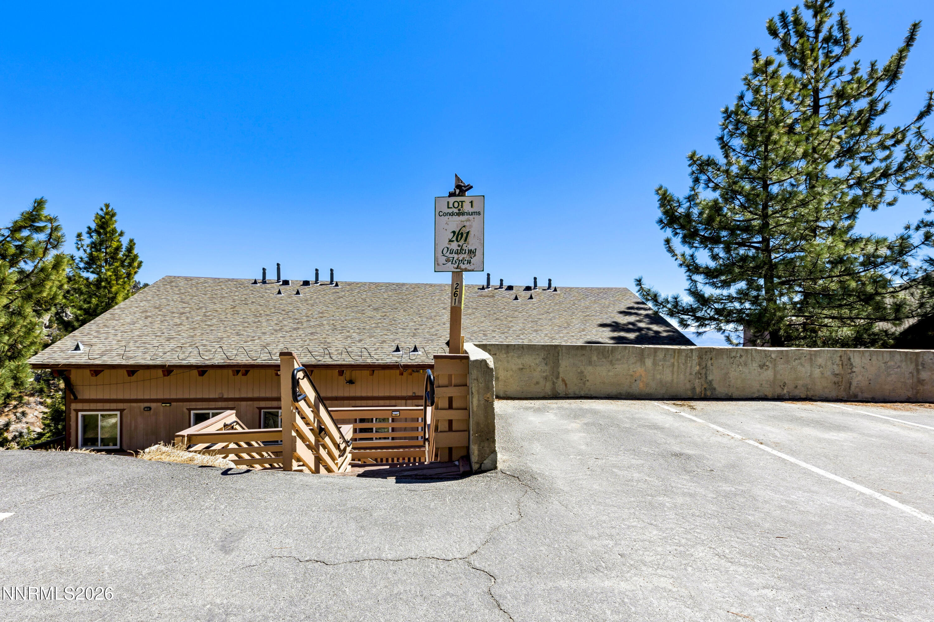 261 Quaking Aspen Lane, Unit D Stateline, NV 89449 - Photo 17 of 44 a view of a house with a outdoor space