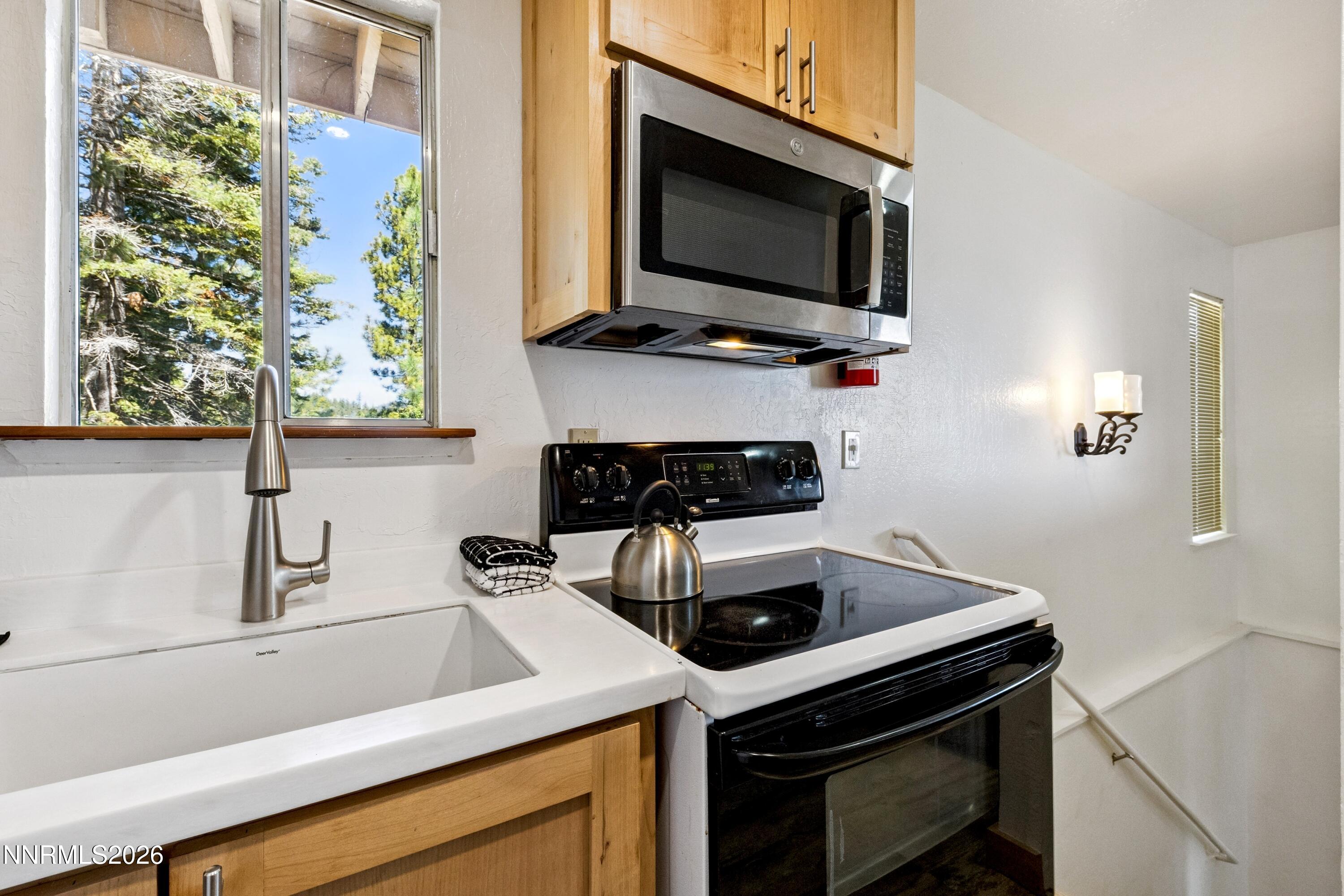 261 Quaking Aspen Lane, Unit D Stateline, NV 89449 - Photo 30 of 44 a kitchen with a stove and a microwave