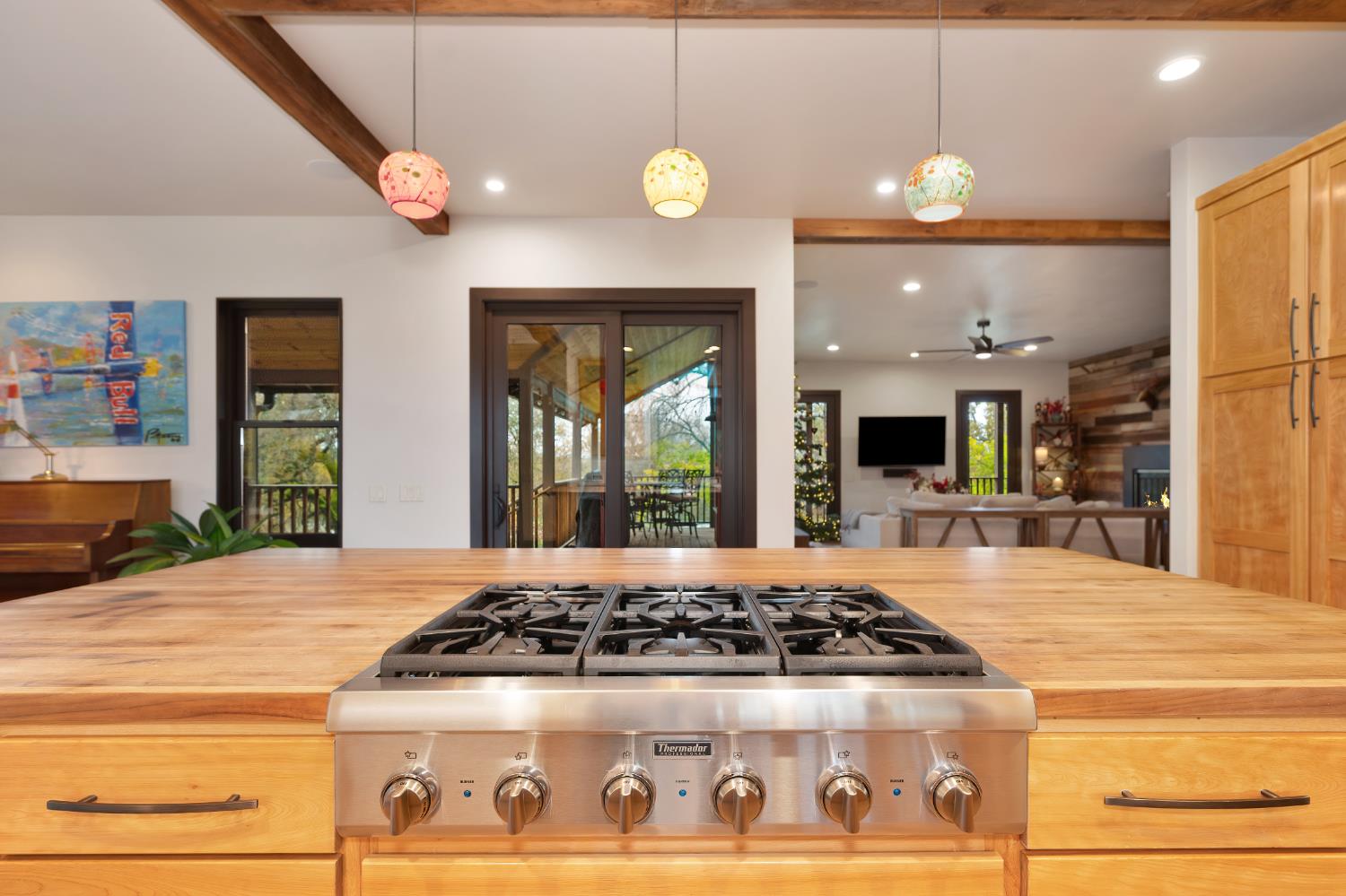 9475 King Road Loomis, CA 95650 - Photo 17 of 96 a kitchen with a stove and a view of living room