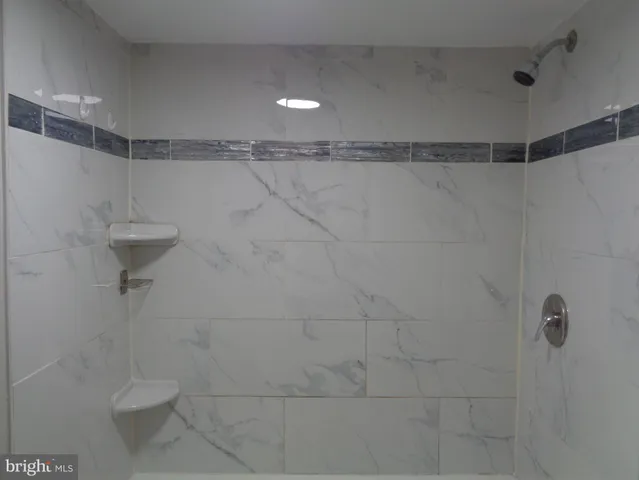 a bathroom with a bathtub and a toilet