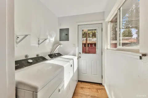 a room with a bed and a window