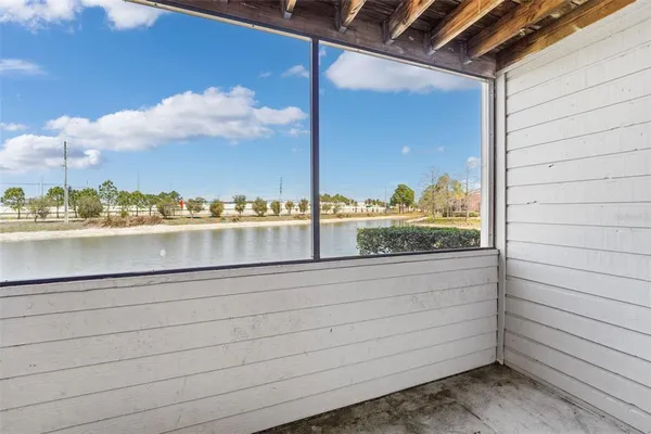a view of a terrace with sky view