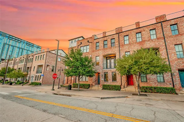 a front view of a building with street view