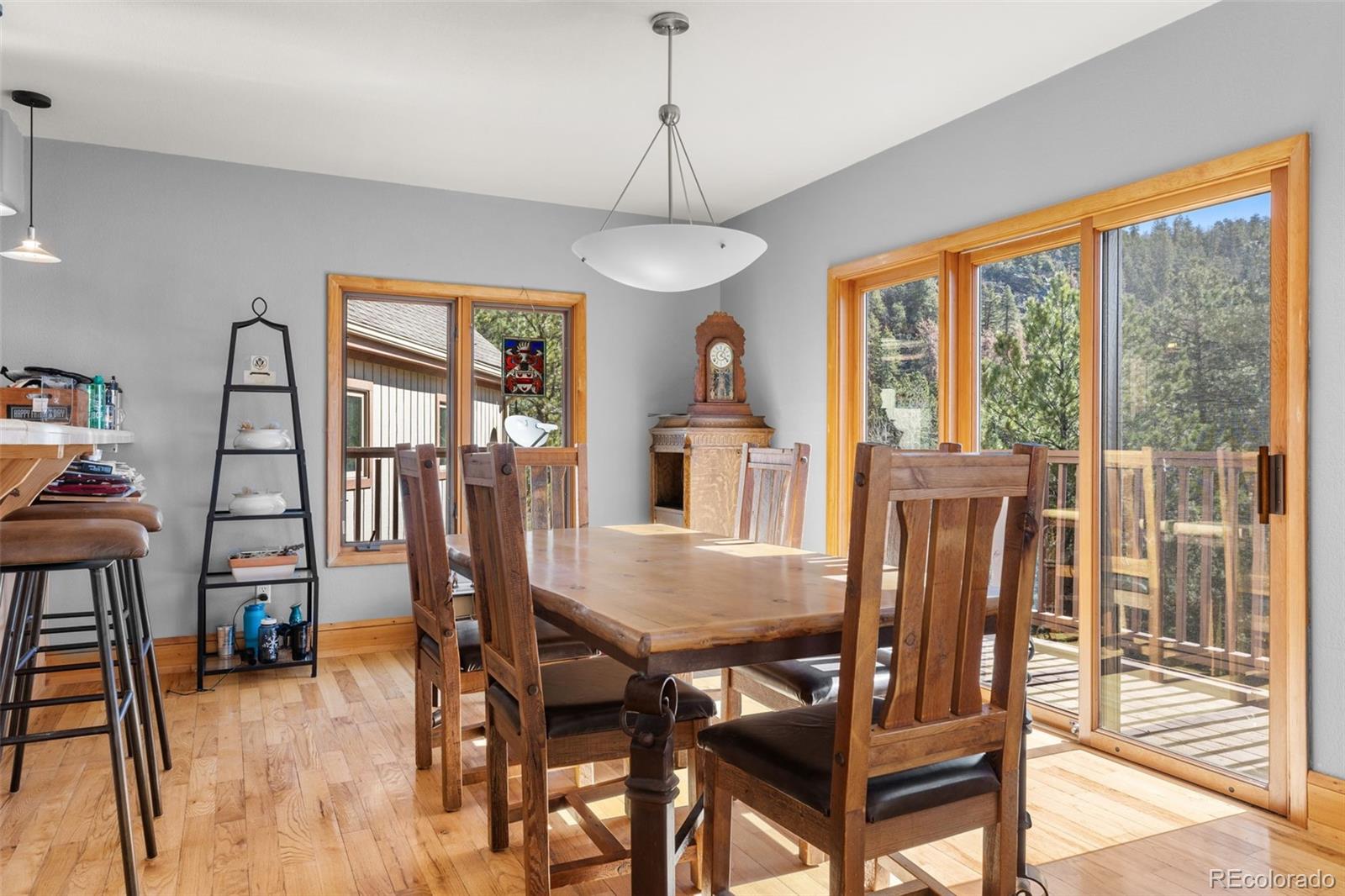 13445 Baird Road Conifer, CO 80433 - Photo 14 of 50 a view of a dining room with furniture window and outside view