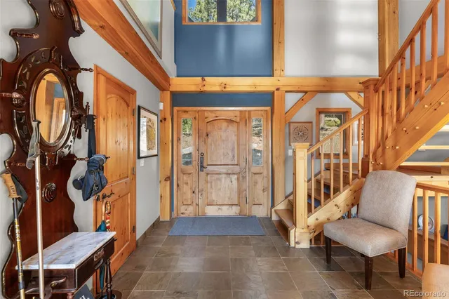 a view of an entryway with seating area