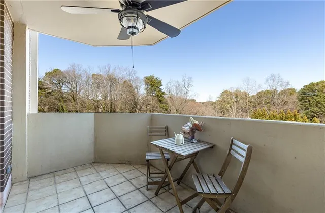 a view of city from a balcony