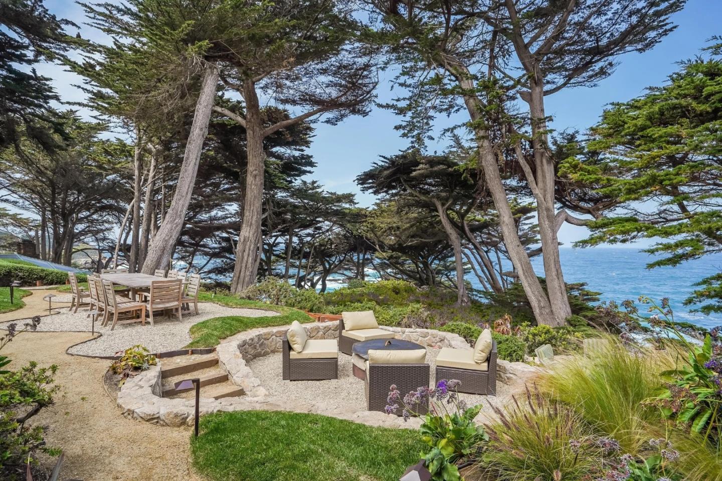 157-163 Spindrift Road Carmel, CA 93923 - Photo 76 of 100 a view of backyard of house with outdoor seating and green space