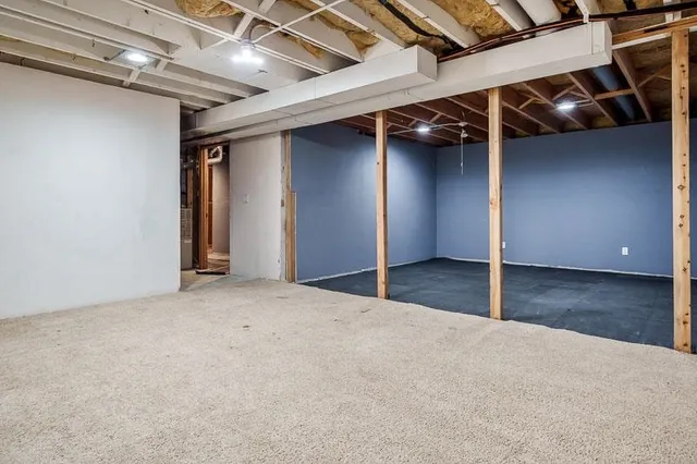 a view of a park with swings