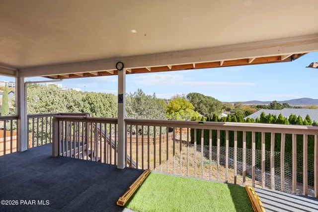 a balcony with street view