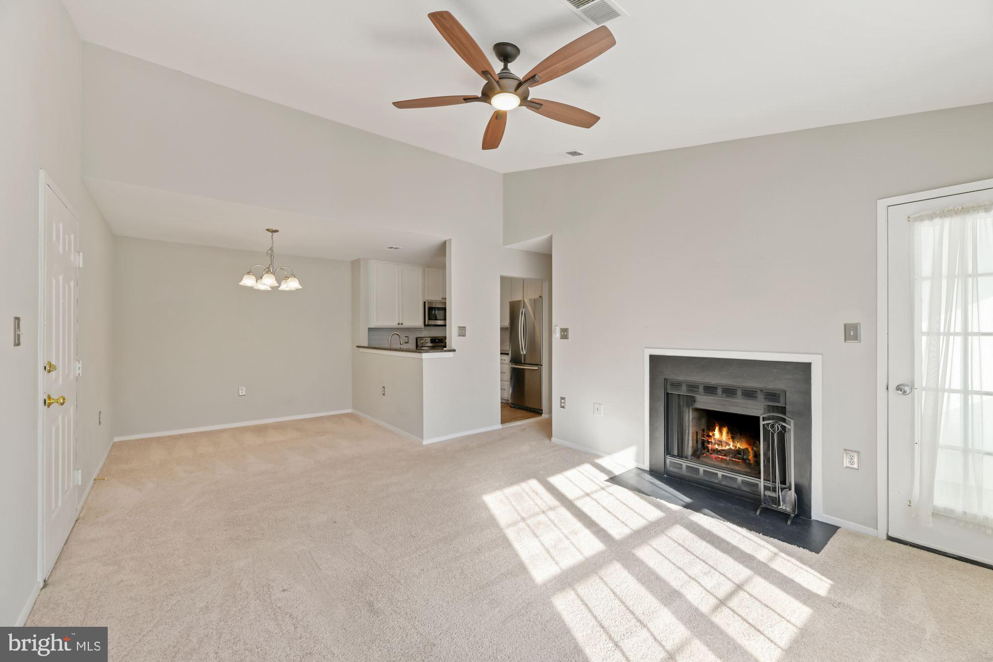 7817 D Harrowgate Circle, Unit 156 Springfield, VA 22152 - Photo 6 of 26 Wood Burning Fireplace and Ceiling Fan