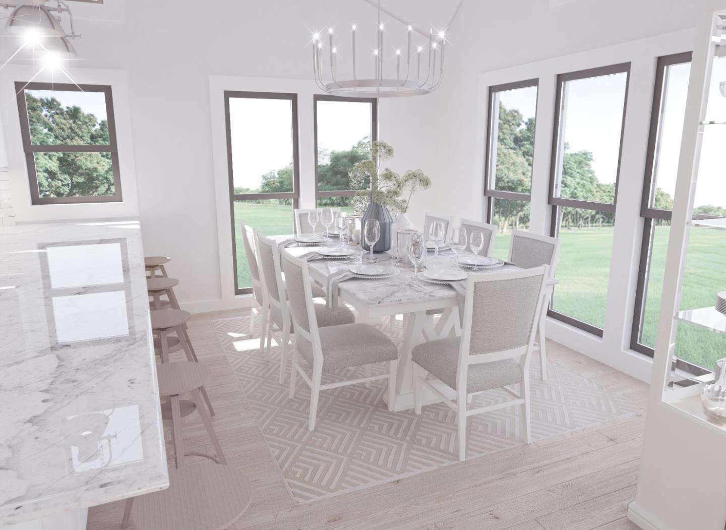 1218 Middlefield Road Palo Alto, CA 94301 - Photo 28 of 31 a view of a dining room with furniture large windows and wooden floor