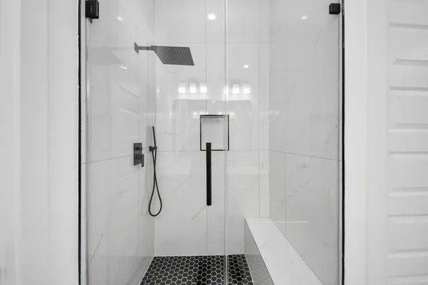 a bathroom with a shower
