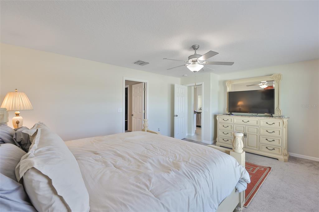 13575 Willow Bluestar Loop Riverview, FL 33579 - Photo 21 of 48 a bedroom with a large bed and a flat screen tv