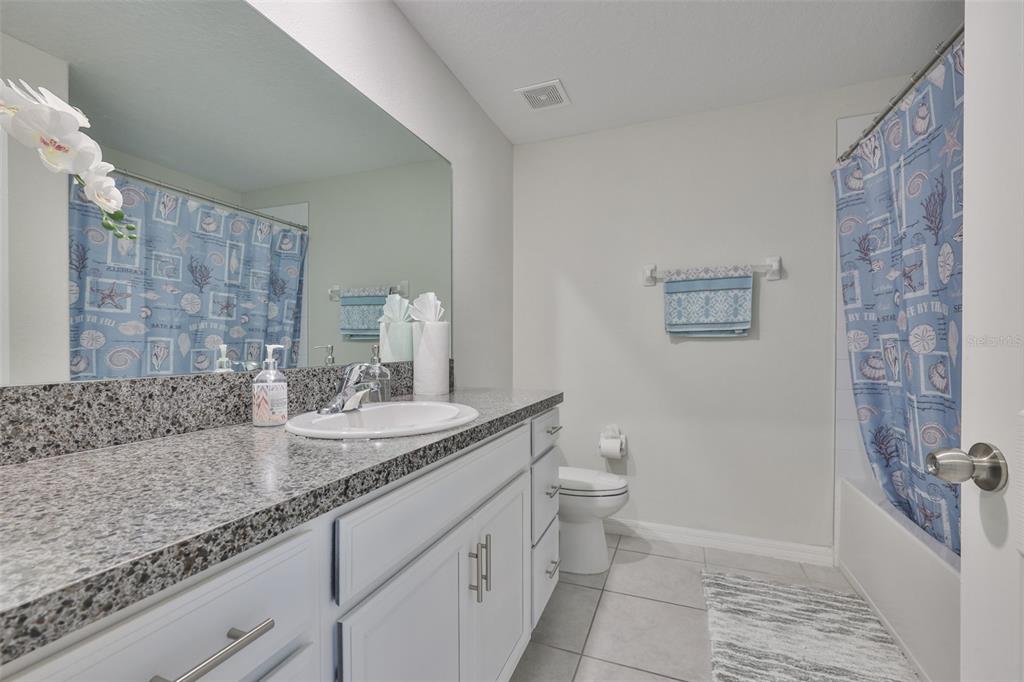 13575 Willow Bluestar Loop Riverview, FL 33579 - Photo 23 of 48 a bathroom with a granite countertop sink a toilet and a shower