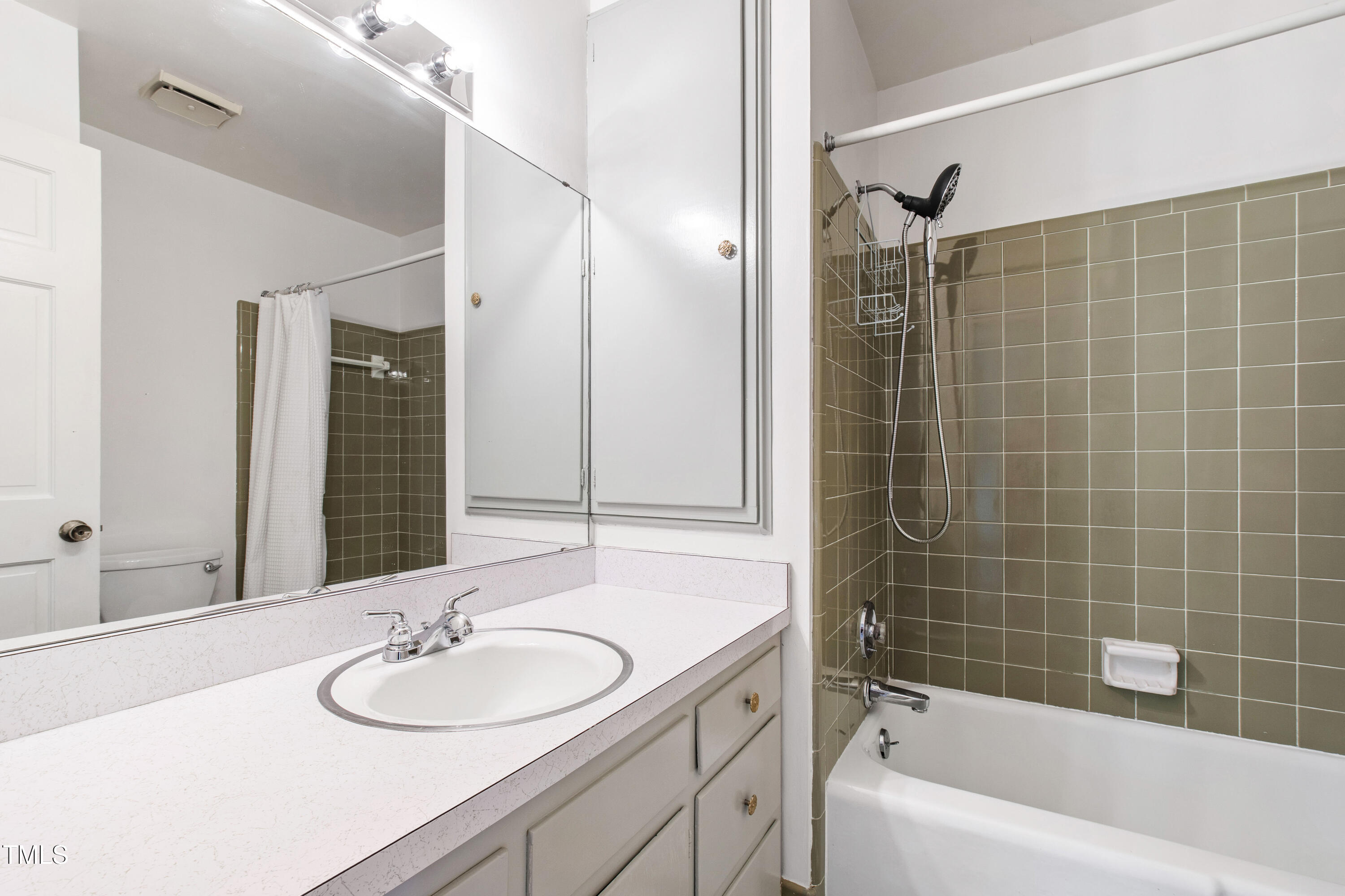 4606 Greenbrier Road Raleigh, NC 27603 - Photo 34 of 49 a bathroom with a sink mirror toilet and bathtub