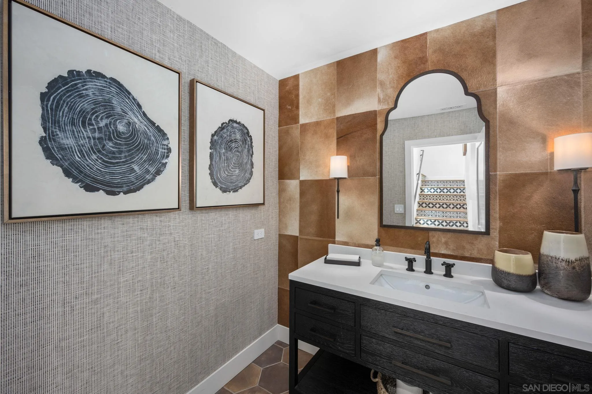 5424 El Cielito Rancho Santa Fe, CA 92067 - Photo 3 of 22 a bathroom with a sink and a mirror