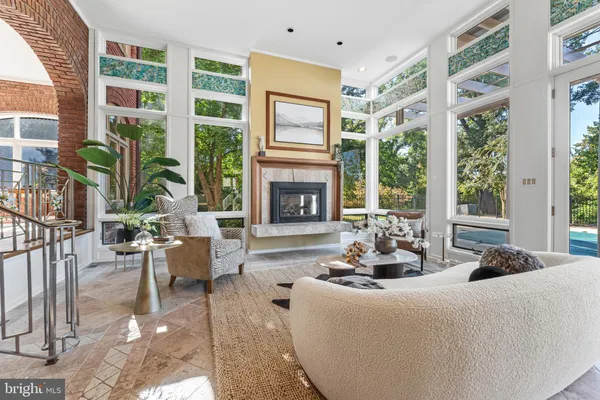 a view of a wooden deck with a yard