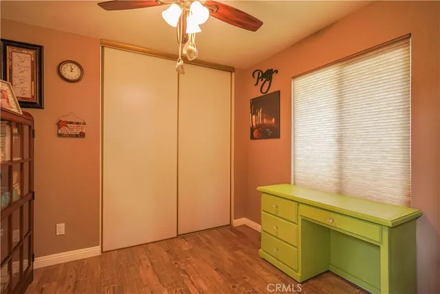 a view of cabinets and window