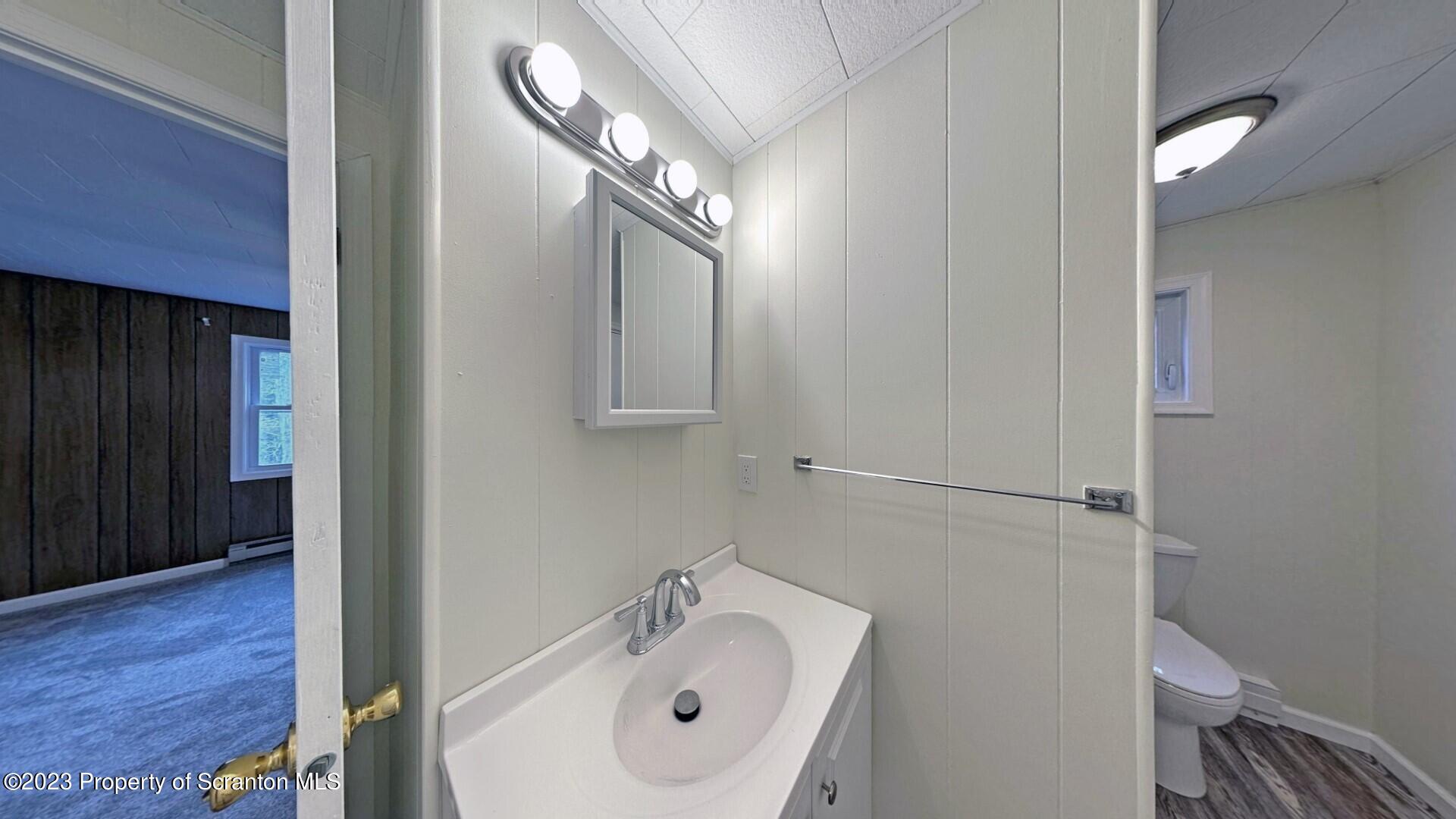 1013 Hemlock Way Newfoundland, PA 18445 - Photo 24 of 44 a bathroom with a sink and mirror with toilet