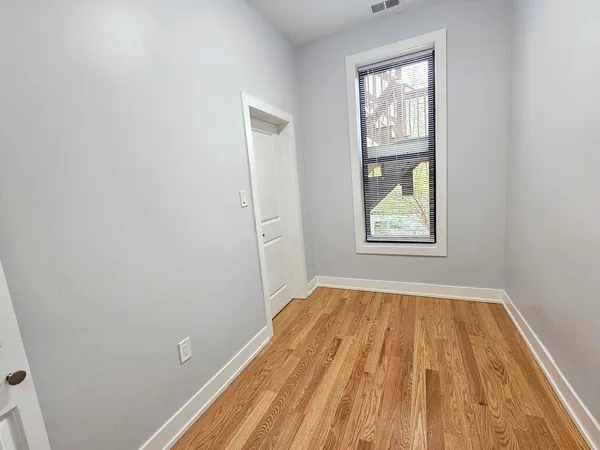 an empty room with window