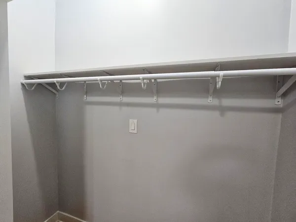 a close up view of racks on the wall