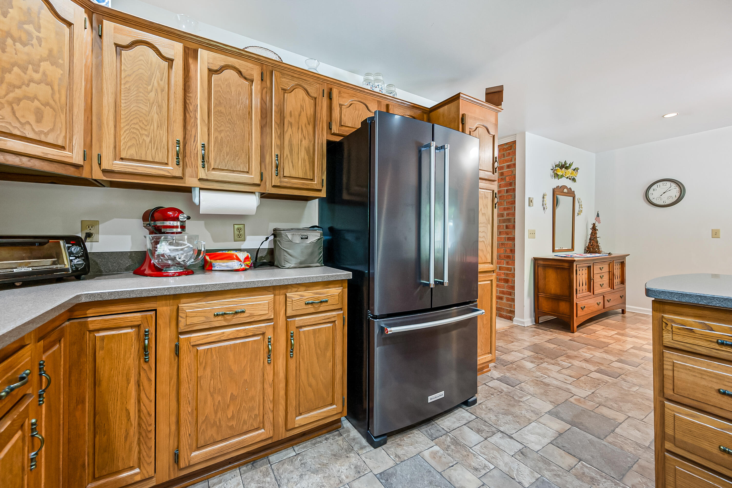 1365 Brake Road Elliston, VA 24087 - Photo 26 of 98 a kitchen with stainless steel appliances granite countertop a refrigerator and a stove top oven
