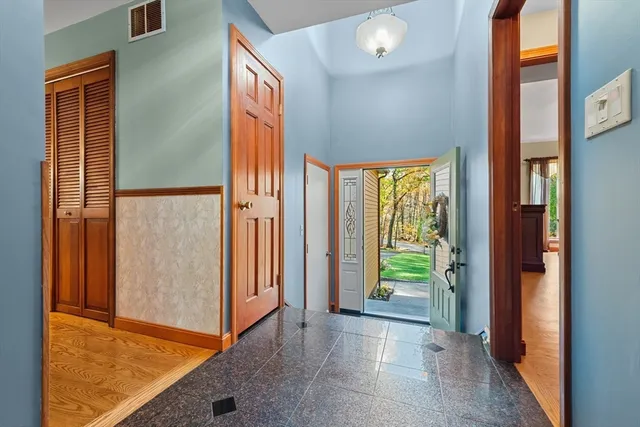 an entryway with a door