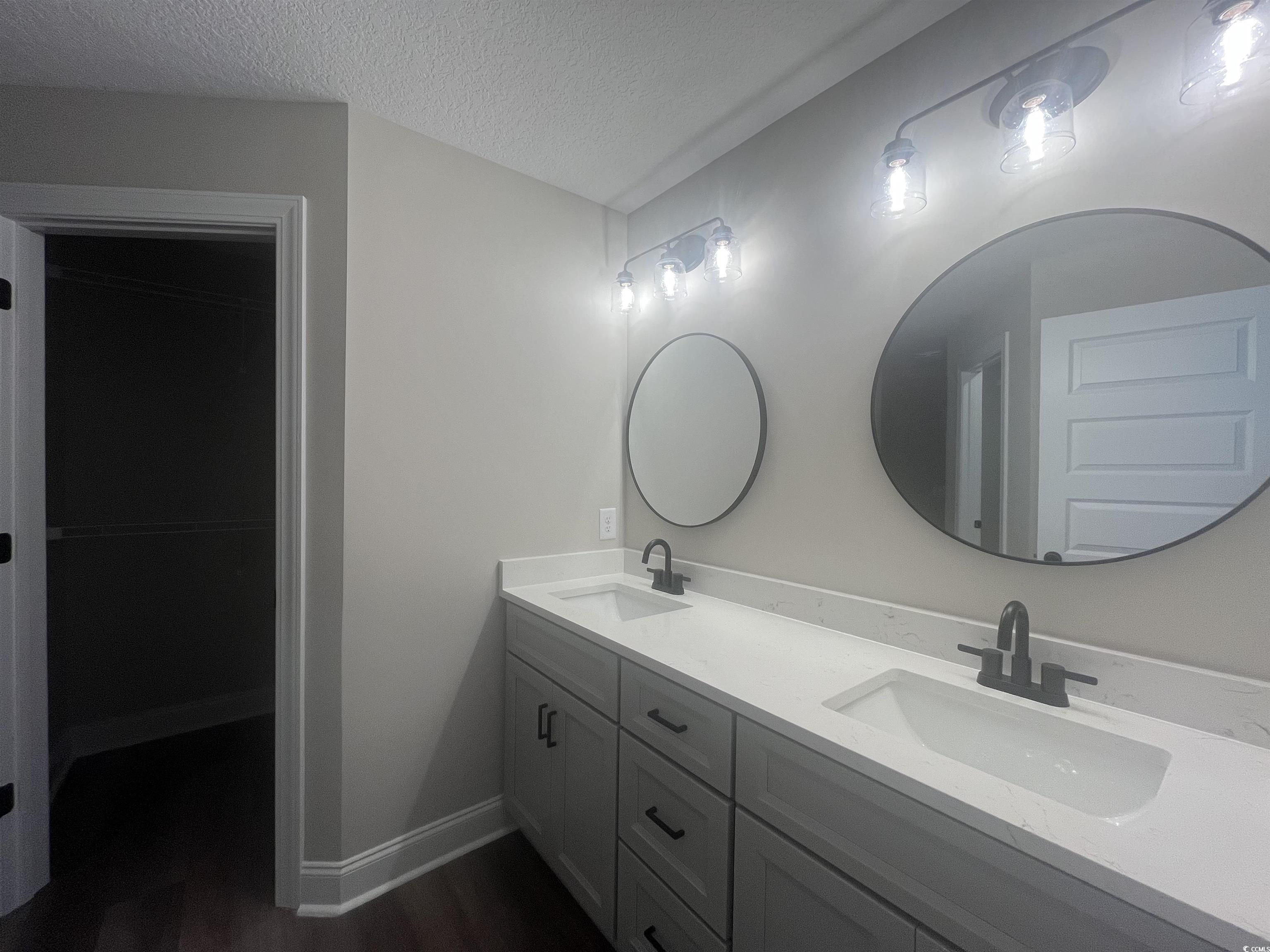 2925 Hughes Gasque Road Aynor, SC 29511 - Photo 7 of 12 Bathroom with double vanity, a textured ceiling, a