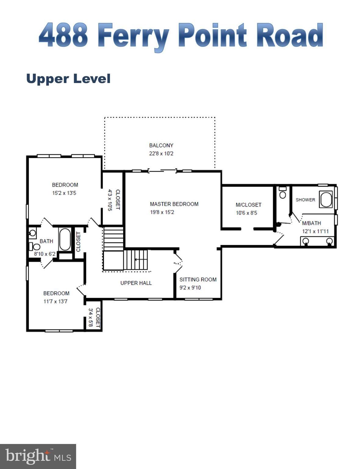 488 Ferry Point Road Annapolis, MD 21403 - Photo 59 of 60 Upper Level Floor Plan