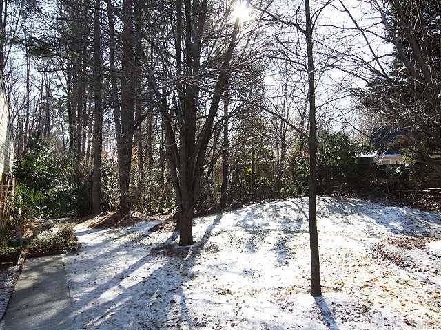3140 Morningside Drive Raleigh, NC 27607 - Photo 11 of 25 This sidewalk leading to entry way is lined with a landscaped area of large trees.