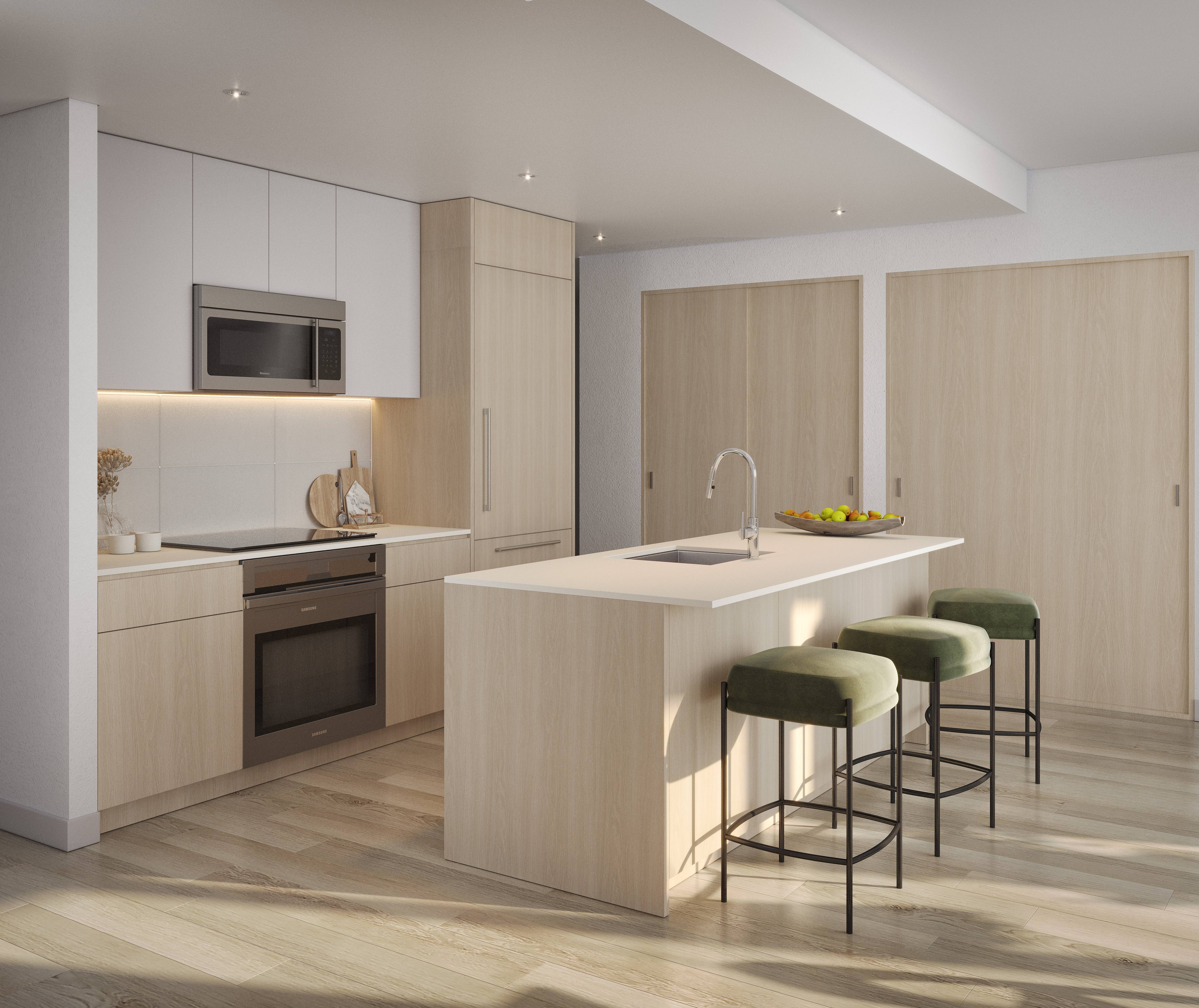 240 3rd Avenue, Unit 9AZ Brooklyn, NY 11217 - Photo 11 of 13 a kitchen with a sink cabinets and wooden floor