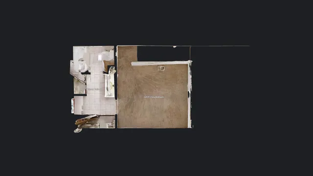 a kitchen with a refrigerator sink and cabinets