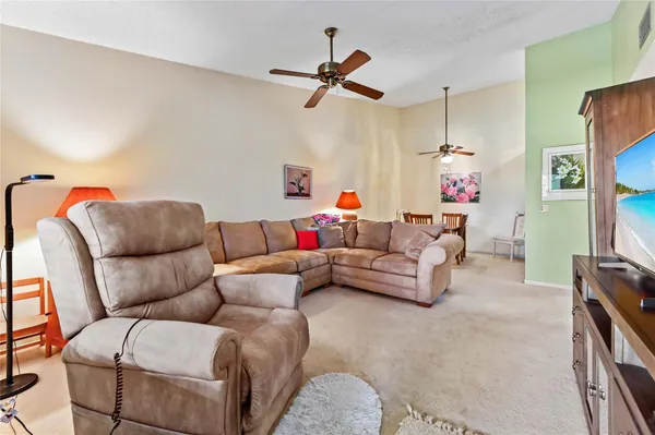 a living room with furniture