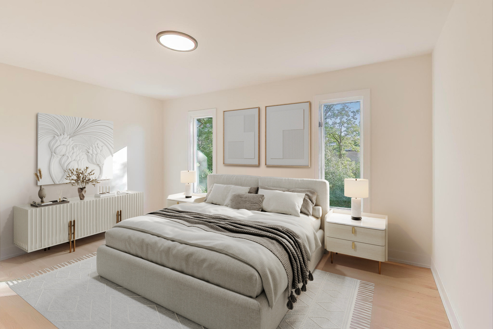 73 Augusta Drive Deerfield, IL 60015 - Photo 26 of 39 a bedroom with a white bed and white doors