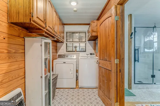 a view of a patio with wooden floor