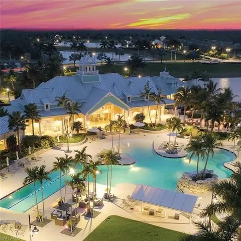 a view of a lake with a city view