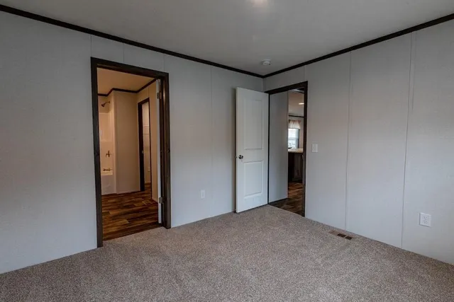 an empty room with closet