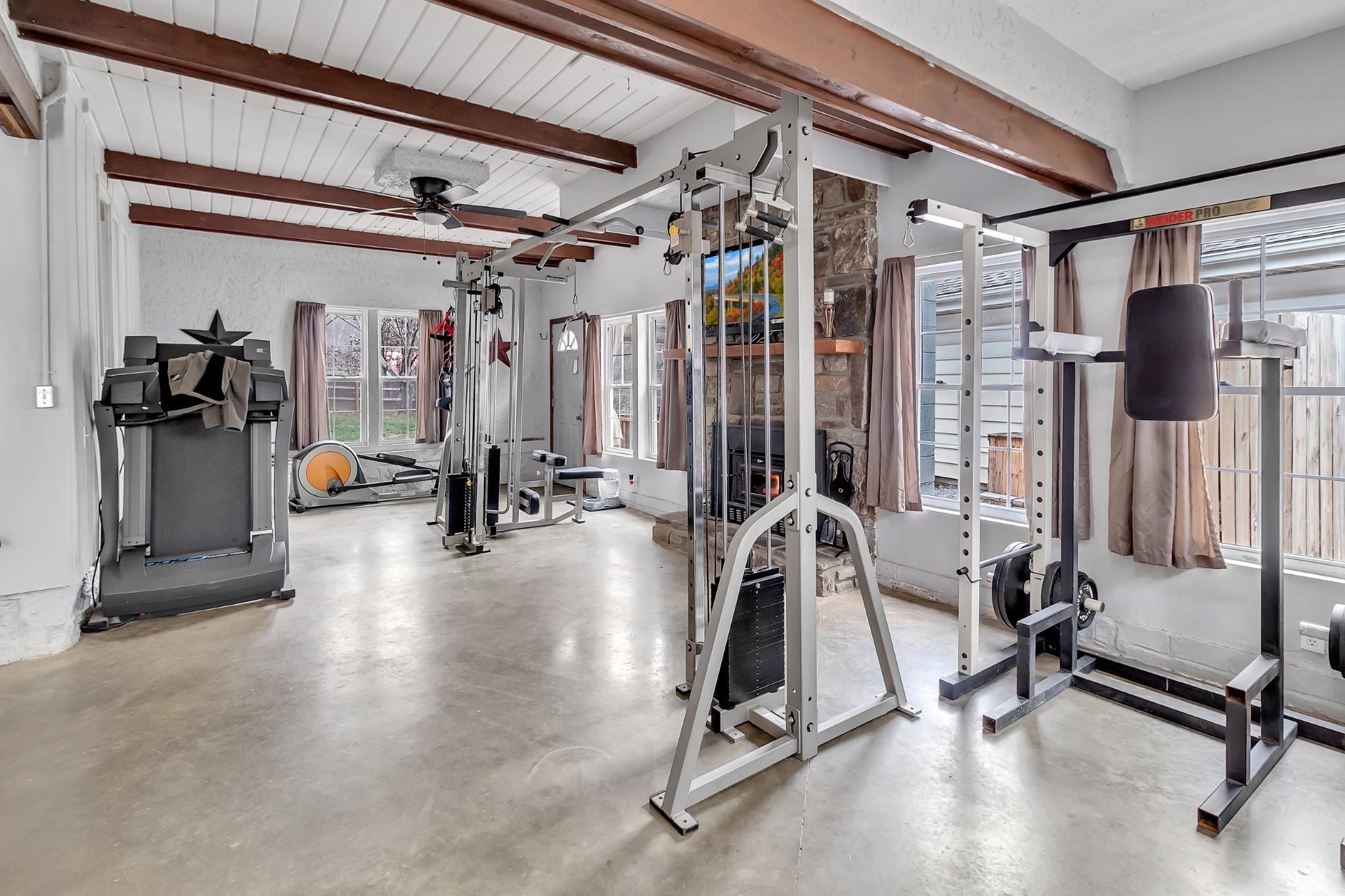 670 Thompson Cove Road Clyde, NC 28721 - Photo 20 of 45 a view of a room with gym equipment